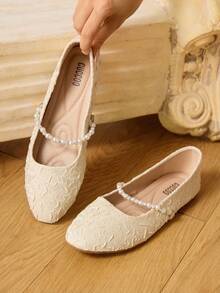 CUCCOO HITCHD Women's Elegant Commuter Beaded Flat Shoes