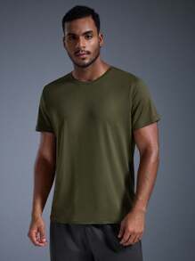 DRIFTMERE 5Pcs/Set Men's Casual Solid Color Slim Fit Round Neck Short Sleeve T-Shirts, Summer Tee, Gym Spring To Summer, Men Quick Dry And Seamless T-Shirt, For Gym And Fitness, Athleisure Style, Sporty Fashion - Multicolor - View 6