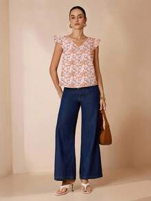 Glamance Whitebread Camisa casual sin mangas con estampado de estilo campestre para mujer, adecuada para verano y otoño (Ropa de marca de artista) - Multicolor - Ver 3