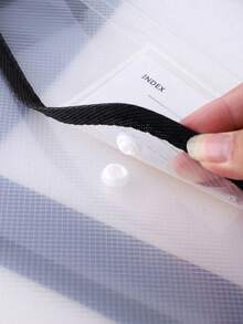 1 件/2 件大容量 A4 文件夹，加厚防水文件袋，带透明纽扣封口，文件/学生档案袋 - 黑色 - 查看 2