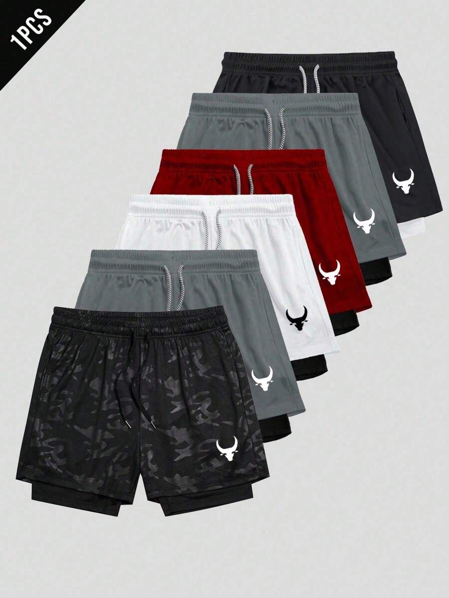 Coreblaze Men's Casual Printed Sports Shorts - Black - View 1