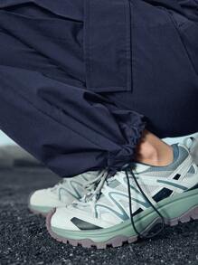 In My Nature 女式防水口袋抽绳腰部户外工装裤 - 霧霾藍 - 查看 6