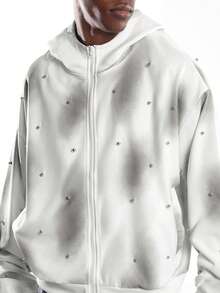 Áo khoác có mũ kéo khóa toàn thân SUMWON đính ngọc trai, thích hợp cho các buổi tiệc tối thường ngày, dịp đặc biệt, kỳ nghỉ mùa đông, thời trang áo nỉ đính ngọc trai trơn. - trắng - Xem 3