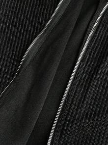 Sunspun Áo khoác lông thú chắp vá hở vai gợi cảm cỡ lớn - màu đen - Xem 7