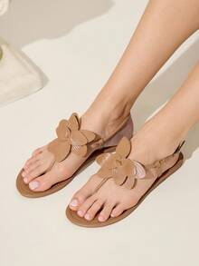 CUCCOO CHICEST Women's Yellow Floral Thong Sandals, Round Toe Flat Beach Vacation Style