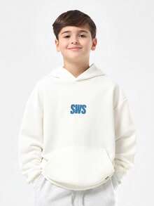 SUMWON Oversized Studios Graphic Print Hoodie Streetwear Collection Modern Design Comfortable Daily Wear Winter Fall Youth Hooded Sweatshirt Casual Pull Over