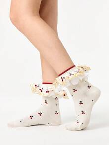 ROMWE Kawaii 女士简约实用多功能中筒袜