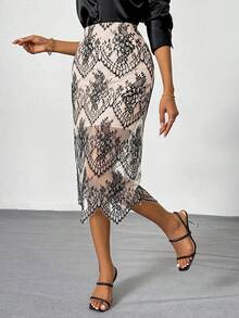 Firerie Women's Summer Elegant And Romantic Lace Skirt - Apricot - View 7