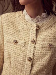 MOTF PREMIUM TWEED BUTTON UP JACKET - Yellow - View 2