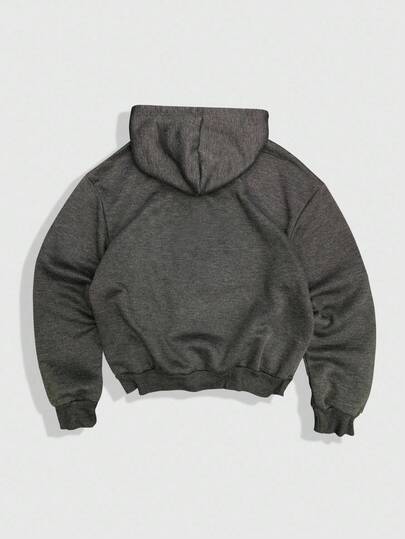 Street Life Men's Autumn Slogan Graphic Drawstring Hooded Casual Sweatshirt