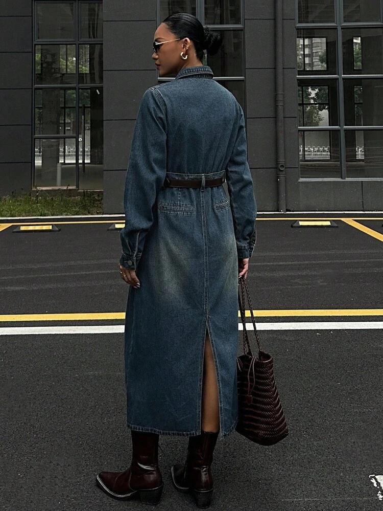 Women's Casual Denim Dress, Autumn