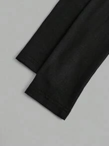 SHEIN EZwear 2 件套深灰色和黑色针织拉链长袖 T 恤女士，适合秋冬季 - 彩色 - 查看 8