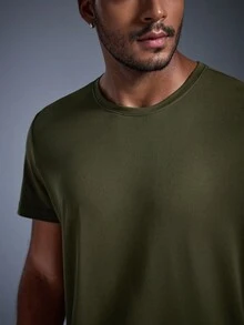 DRIFTMERE 5Pcs/Set Men's Casual Solid Color Slim Fit Round Neck Short Sleeve T-Shirts, Summer Tee, Gym Spring To Summer, Men Quick Dry And Seamless T-Shirt, For Gym And Fitness, Athleisure Style, Sporty Fashion - Multicolor - View 7