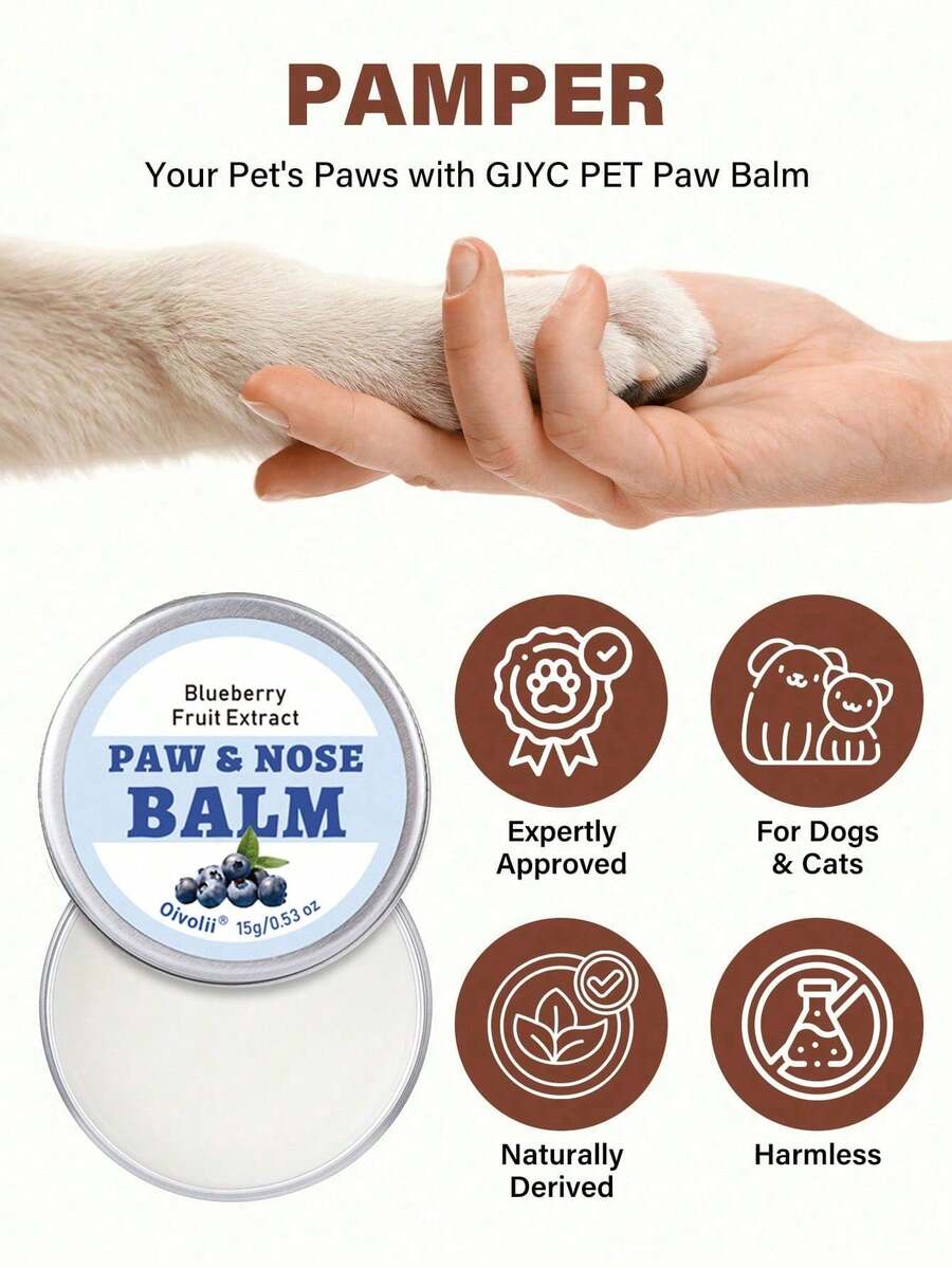 SHEIN 1Pc/2pcs PET Lavender Essential Oil Paw & Nose Balm For Dogs & Cats, 0.53 Oz - Natural Moisturizing Balm For Dry, Cracked Paws & Noses, Soothing & Nourishing Formula - Multicolor - View 1