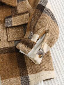 SHEIN 3件套男女通用婴儿格子衬衫、外套、牛仔裤三件套，秋冬季婴儿服装 - 彩色 - 查看 8