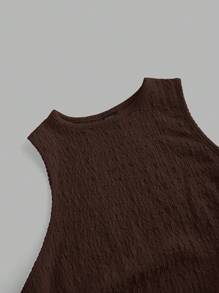 SHEIN LUNE 休闲女式杏色纹理针织紧身连衣裙