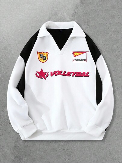 Street Life Men's Contrast Color Pullover Hoodie, Sports Sweatshirt In Black And White, Winter