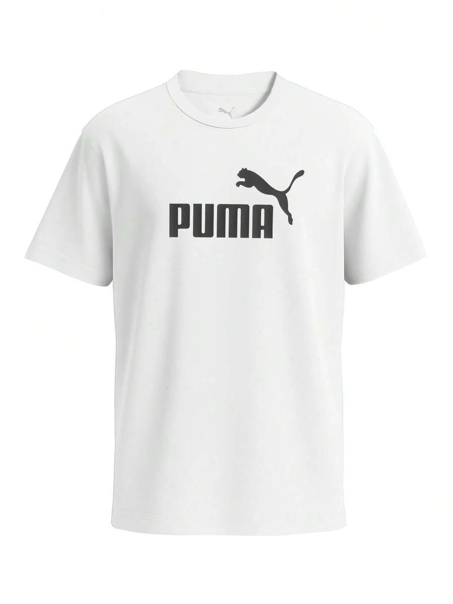 Puma ESS No 1 Logo Boys T-Shirt White - White - View 1