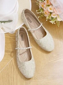 CUCCOO HITCHD Women's Elegant Commuter Beaded Flat Shoes