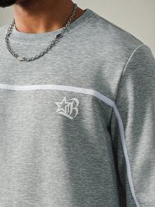 Manfinity Homme Men's Street Style Gothic Print Pullover Sweatshirt Set ,Fall Clothes - Grey - View 3