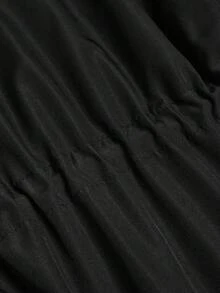 EMERY ROSE Women's Loose Minimalist Contrast Color Cinched Waist Casual Jacket Fall Winter Cloth For Women Autumn - Black - View 5