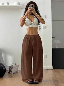 Coolane Women's Summer Country Concert Going Out Beach Outfits Boho Basic Minimalist Washed 100%Cotton White Pants Curved Hem Pants Cotton Pants,Fall