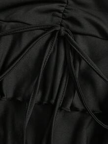 SHEIN EZwear 3 件套女士休闲简约褶皱腰 A 字裙，演唱会女士，巡游女士，俱乐部女士性感时尚连衣裙 - 彩色 - 查看 12