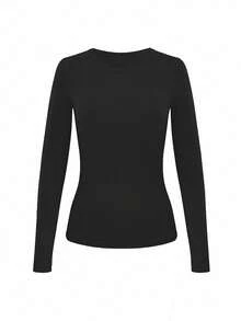 INAWLY 3pcs/Set Plus Size Women Casual Solid Color Long Sleeve T-Shirts Fall Cloth For Women