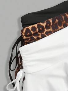 SHEIN EZwear 3 件套女士休闲简约褶皱腰 A 字裙，演唱会女士，巡游女士，俱乐部女士性感时尚连衣裙 - 彩色 - 查看 10