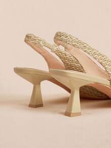 Sandalias de tacón alto con espalda abierta y estilo sexy para mujer, para verano - Amarillo - Ver 11