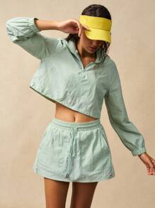 VARSIVA 夏季纯色抽绳腰运动裙短裤