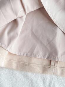 SHEIN 2 件套女童秋季连衣裙，长袖蝴蝶结装饰连衣裙和帽子 - 杏色 - 查看 5