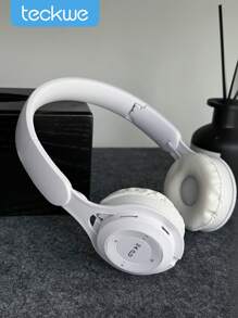 Teckwe Wireless Headset,Foldable Wireless Headphones,Waterproof For Gym & Running,Clear Bass Sound - White - View 1