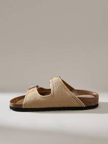 Solecia 可调节绑带设计女式休闲平底凉鞋 - 棕色 - 查看 5