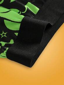 Notgurli Halloween 3D Digital grüner Muster Kürbis, Geist, Fledermaus, Knochen Herren bequeme Boxershorts - Verschiedenfarbig - Übersicht 3