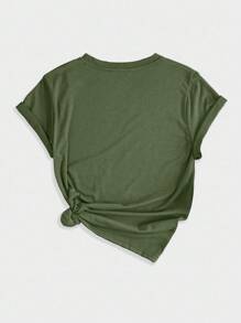 INAWLY Mother's Day Chicken Pattern Shirt, Comfortable Color Women's Chicken T-Shirt, Fun Farmer Farm Shirt - Army Green - View 2