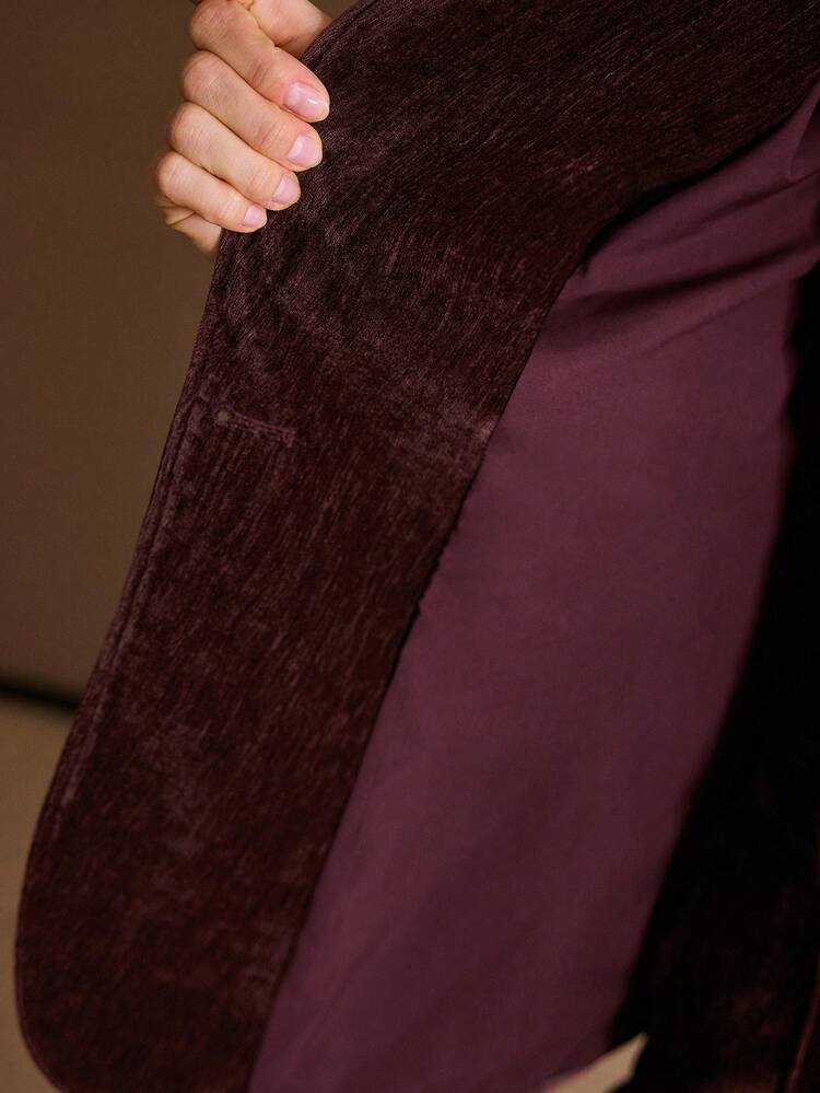CONTRAST PU LEATHER BLAZER