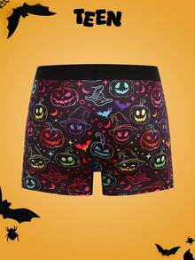 少女舒适柔软万圣节南瓜印花内裤
