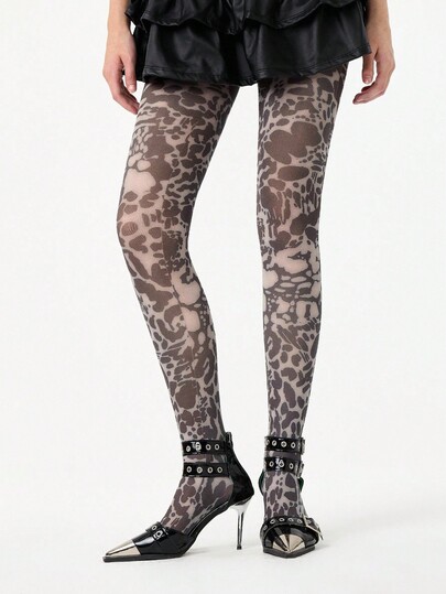 Grunge Punk 1pc Leopard Print Sexy Pantyhose/Tights/Leggings For Women