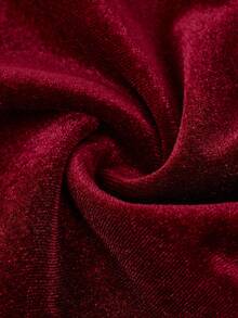 Girlism 2 件套优雅勃艮第红露背上衣和迷你裙套装，适合少女 - 酒紅色 - 查看 5