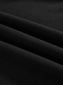 SHEIN CURVE+ Plus Size Fashionable Minimalist 3 Pieces Set, Versatile For Autumn/Winter, Sweatshirt Fall - Black - View 3