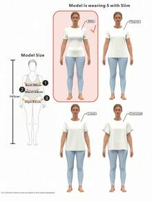 SHEIN EZwear 2件套休闲简约莲藕粉色杏色露背圆领短袖紧身露脐T恤女款 - 彩色 - 查看 7