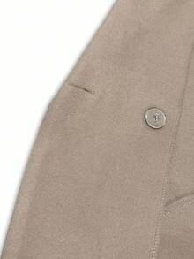 Vionelle Plus Size Women's Classic Casual Minimalist Lapel Cinched Waist Button Pocket Mid-Length Coat, Autumn/Winter Fall Cloth For Women Winter Autumn - Light Grey - View 7