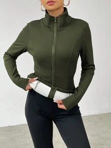 EMERY ROSE Casual Solid Color Thermal Lined Slim Fit Jacket, Autumn/Winter