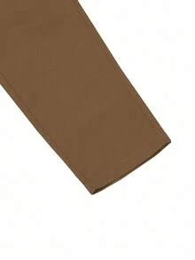 Manfinity Mode 男士斜口袋西裝褲不附腰帶 - 棕色 - 查看 7