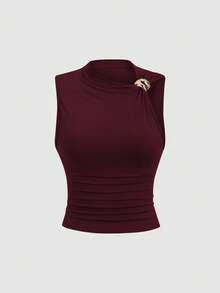 Sweetra Áo thun nữ mùa hè nhún bèo - Nhiều màu - Xem 3