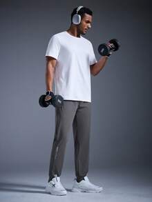 DRIFTMERE Men's Sports Ice Pants Summer Thin Straight Leg-Binding Casual Pants, Jogging, Gym, Track Pants Spring To Summer - Grey - View 5