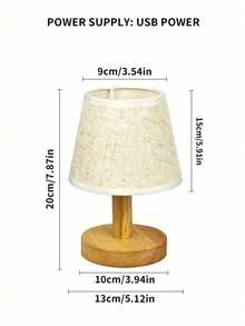 SHEIN 1 قطعة إضاءة ليلية LED قابلة للشحن بمنفذ USB بطراز إسكندنافي، مصباح مكتب مناسب لغرفة النوم والمكتب، هدية عيد الأم