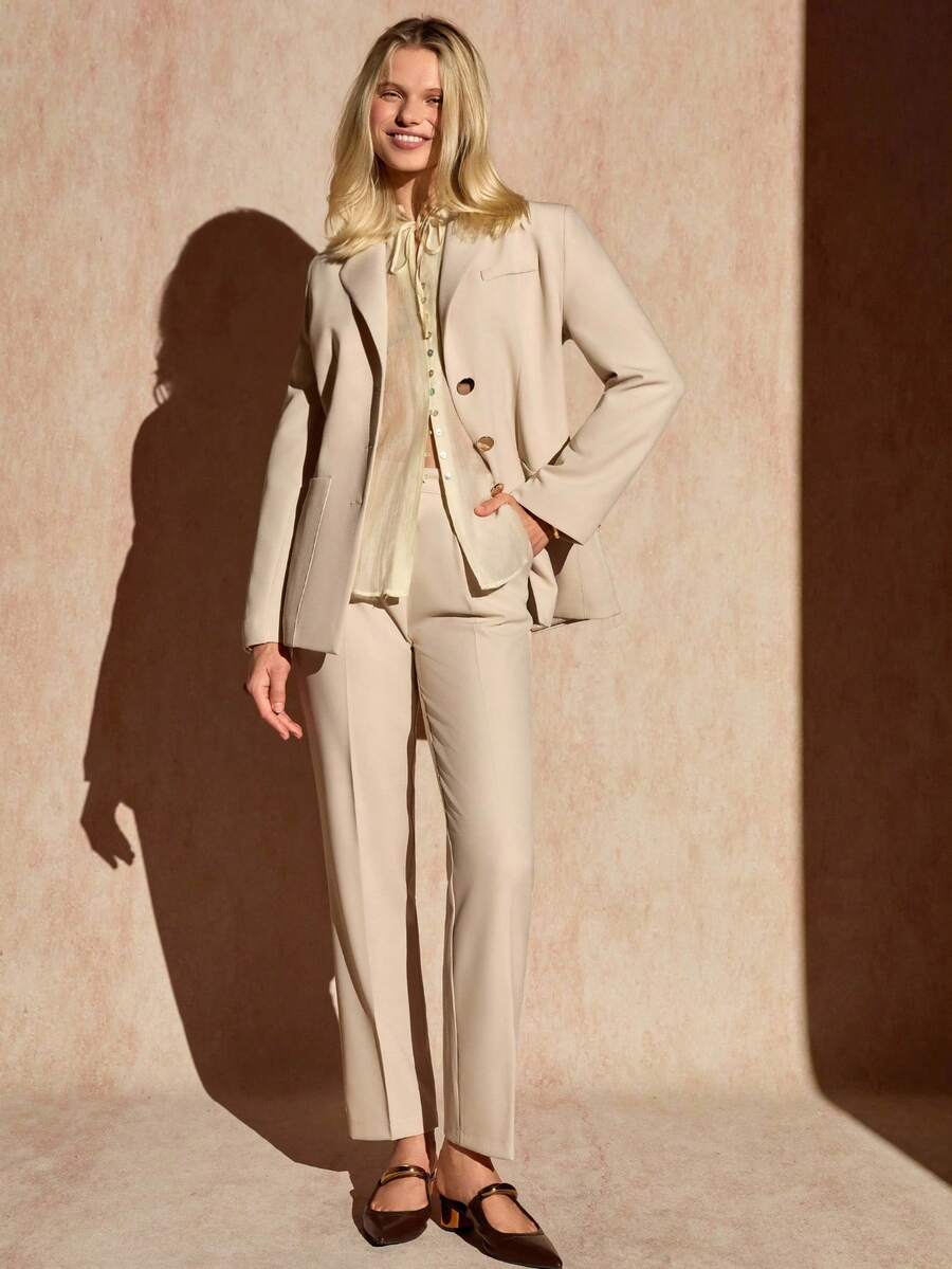 Bóhologie Women's Beige Blazer And Trousers Suit Set - Beige - View 1