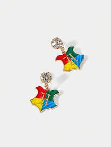 HARRY POTTER X SHEIN Color Block Letter Design Fashion Necklace & Earrings Set - Gold - View 5